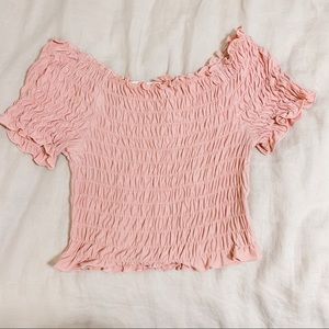 Pink American Threads Smocked Top